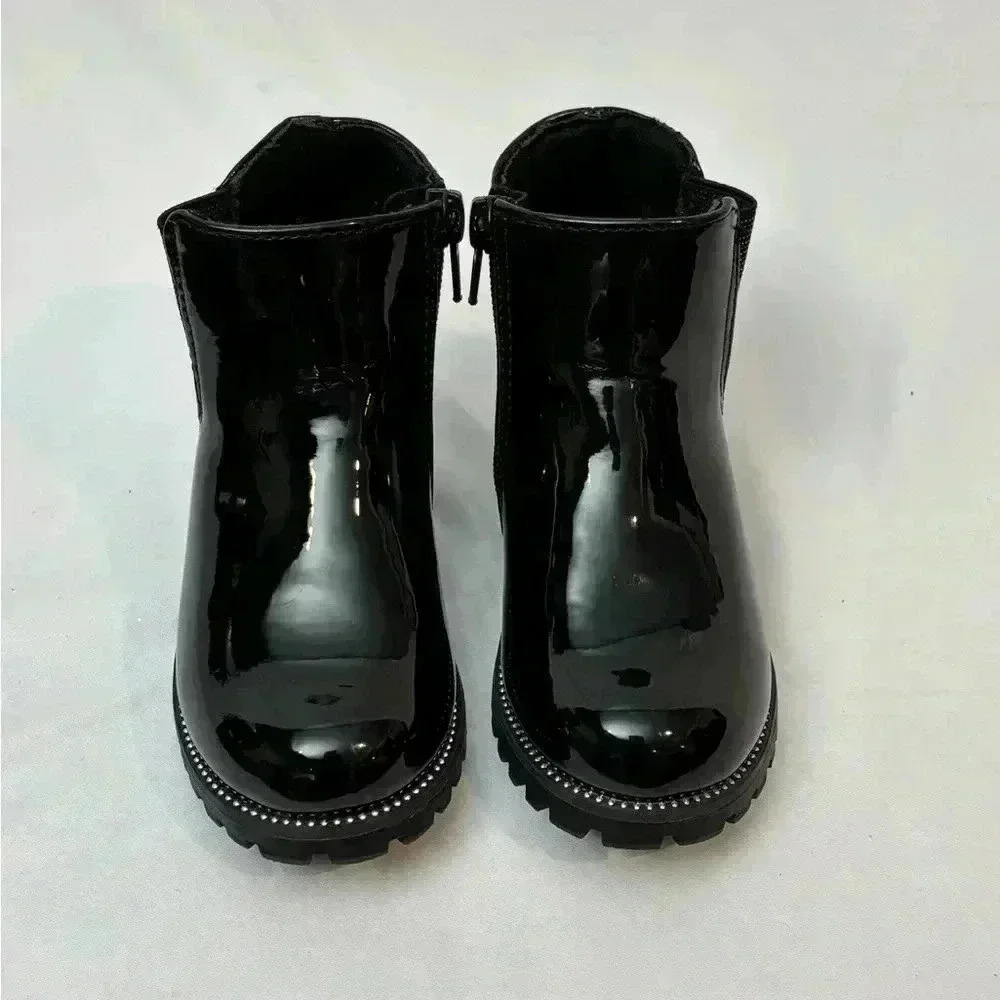 Mix No 6 Black Patent Leather Toddler Boots size 8
